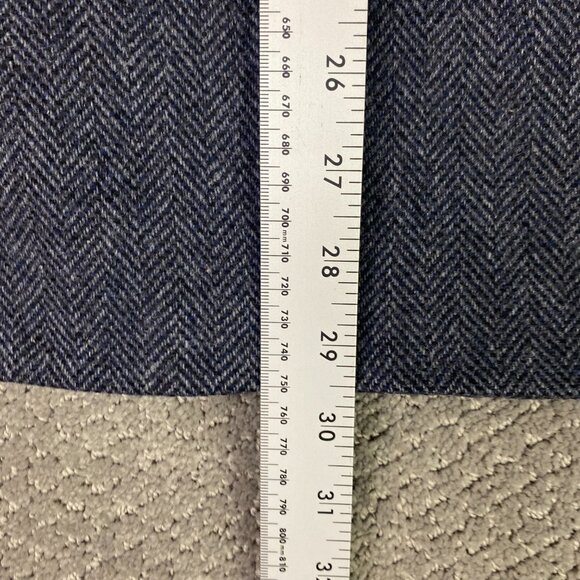 Lands End Lambs Wool Herringbone Tweed Blazer Sport Coat Men's 39R Blue Black - Picture 15 of 16